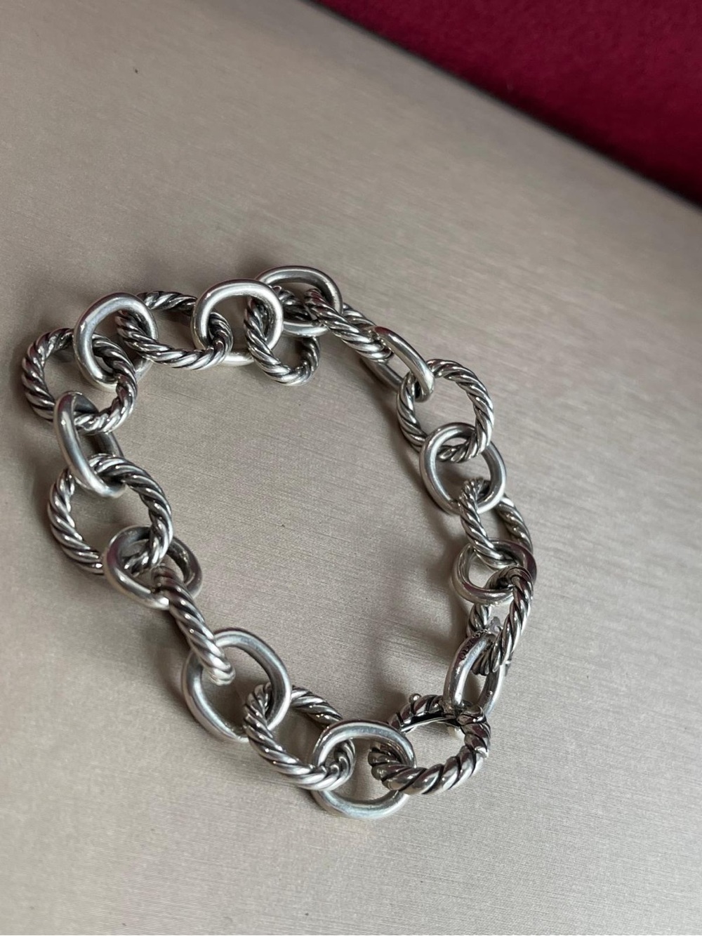 David Yurman Oval Link Chain Cable Bracelet 925 Sterling Silver 12mm 8” - Picture 6 of 11